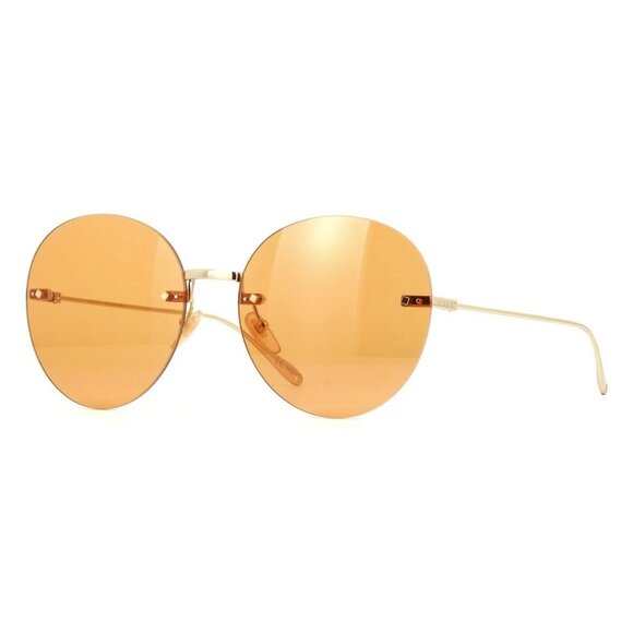New GUCCI Gold Rimless Round GG1149S 007 Sunglasses Women - Picture 1 of 5